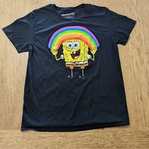 L Unisex Rainbow happy smile SpongeBob SquarePants Nickelodeon tshirt like new